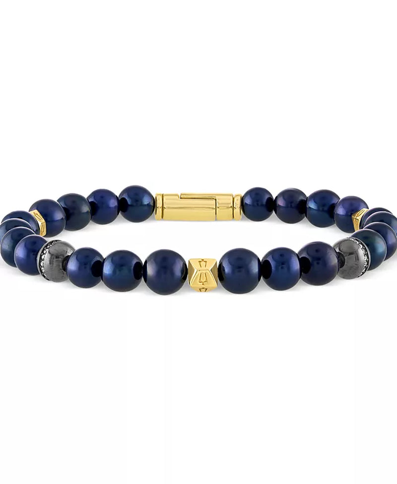 Souverel – Marine Star Armband met Navy Freshwater Parels en Diamanten