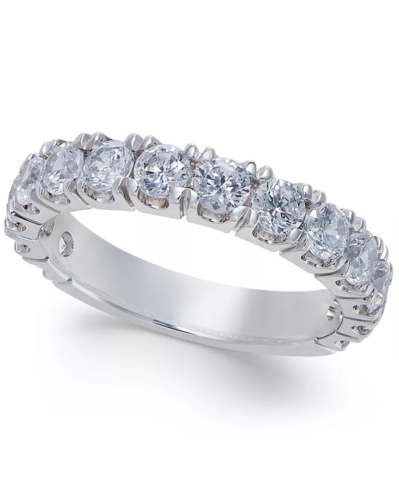 Stralende 14k Witgouden Ring met 1,5 Karaat Rondgeslepen Diamanten