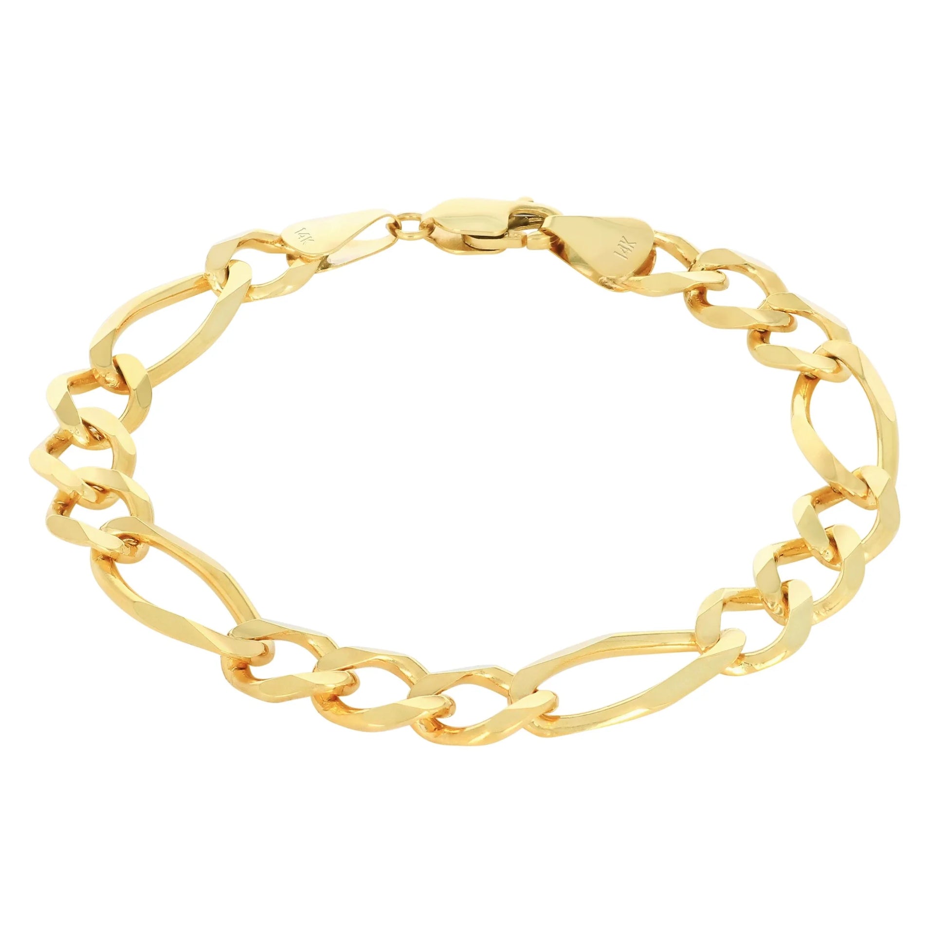 Souverel – Italiaanse Herenarmband van Massieve Figaro Schakel in Echt 14K Geelgoud