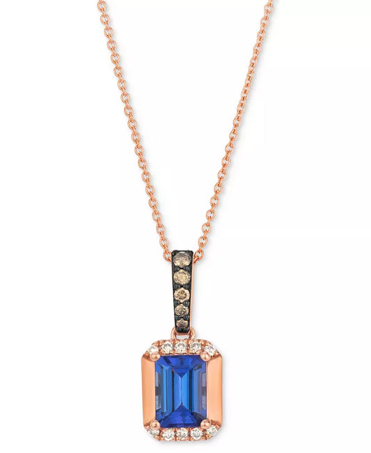 Souverel – 14k Roségouden Hanger met Tanzaniet en Diamantaccenten