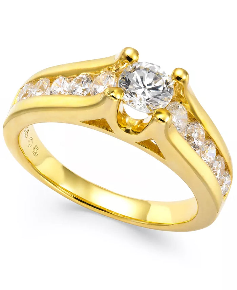 Souverel Prachtige 1 Karaat Rondgeslepen Diamant Verlovingsring