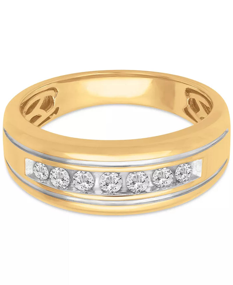Souverel Herenring met Diamanten – 10K Goud,