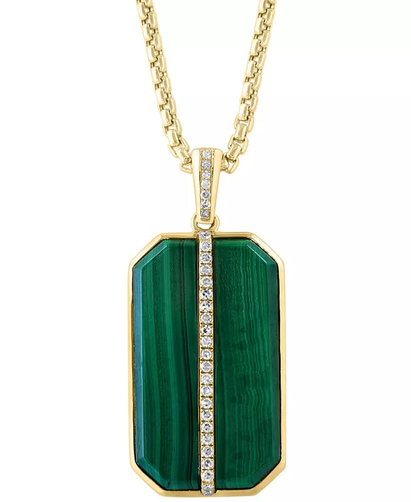 Souverel Herenhanger met Malachiet & Diamanten