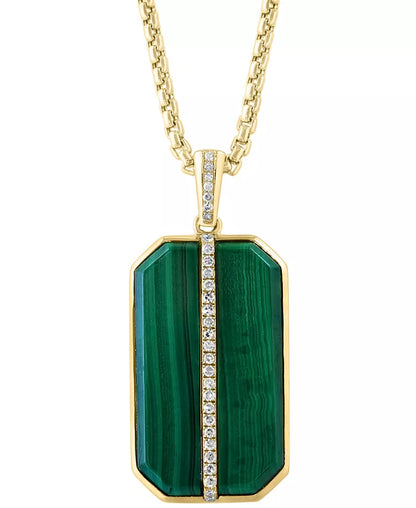 Souverel Herenhanger met Malachiet & Diamanten