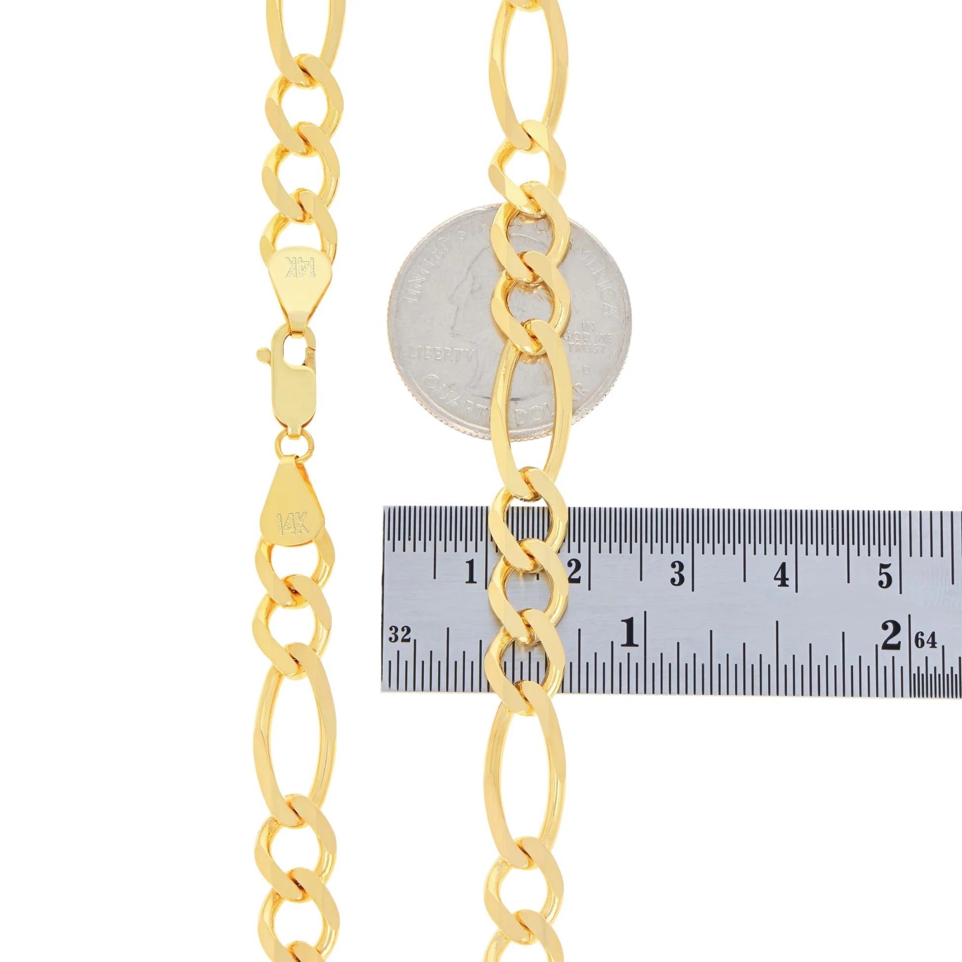 Souverel – Italiaanse Herenarmband van Massieve Figaro Schakel in Echt 14K Geelgoud