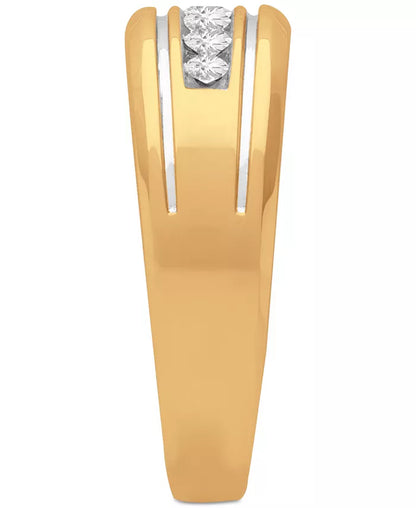 Souverel Herenring met Diamanten – 10K Goud,
