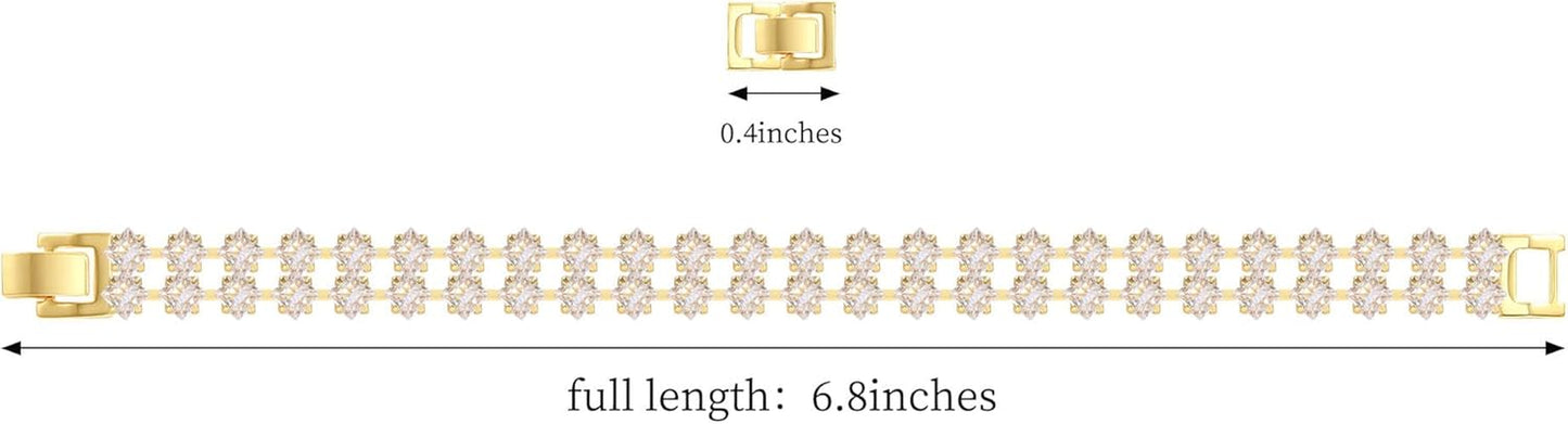 Souverel Tennis Armband – Velvet Spark, 14K Gold Plated,