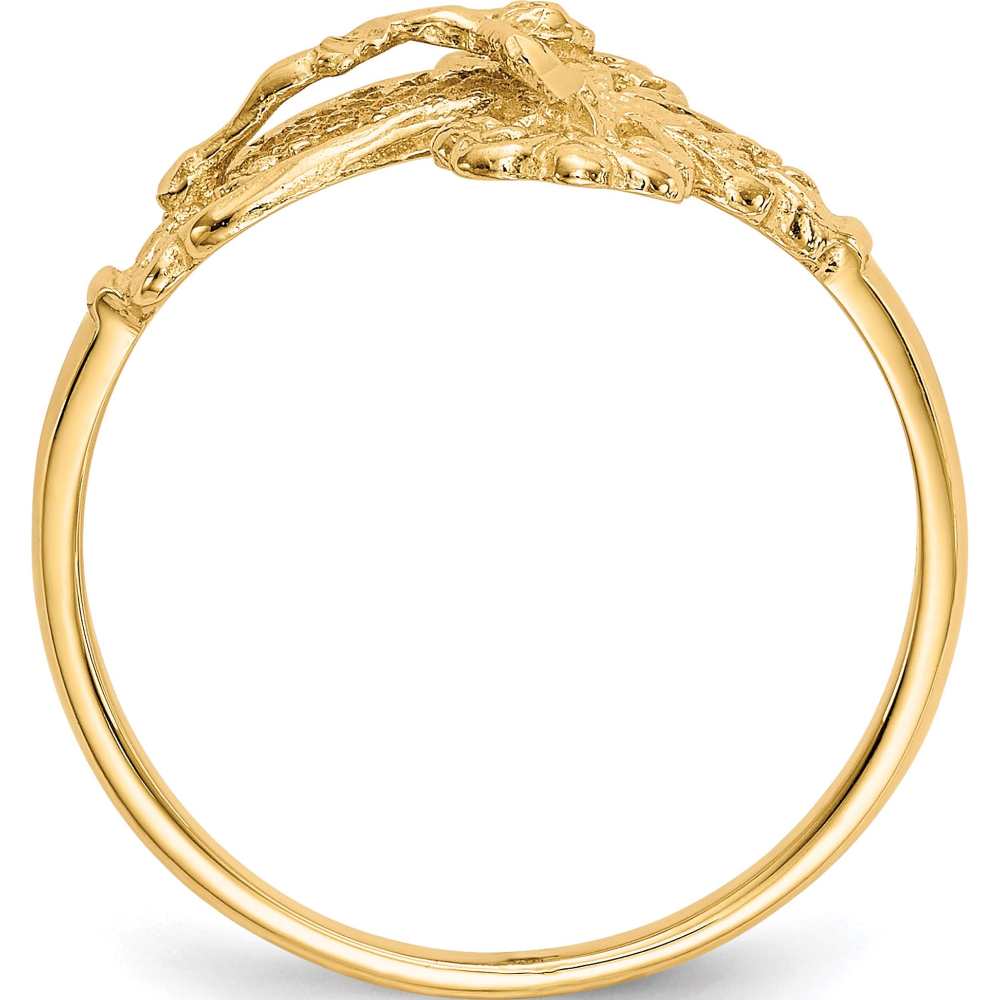 Souverel Crucifix Ring in 14K Geelgoud met Diamantslijping