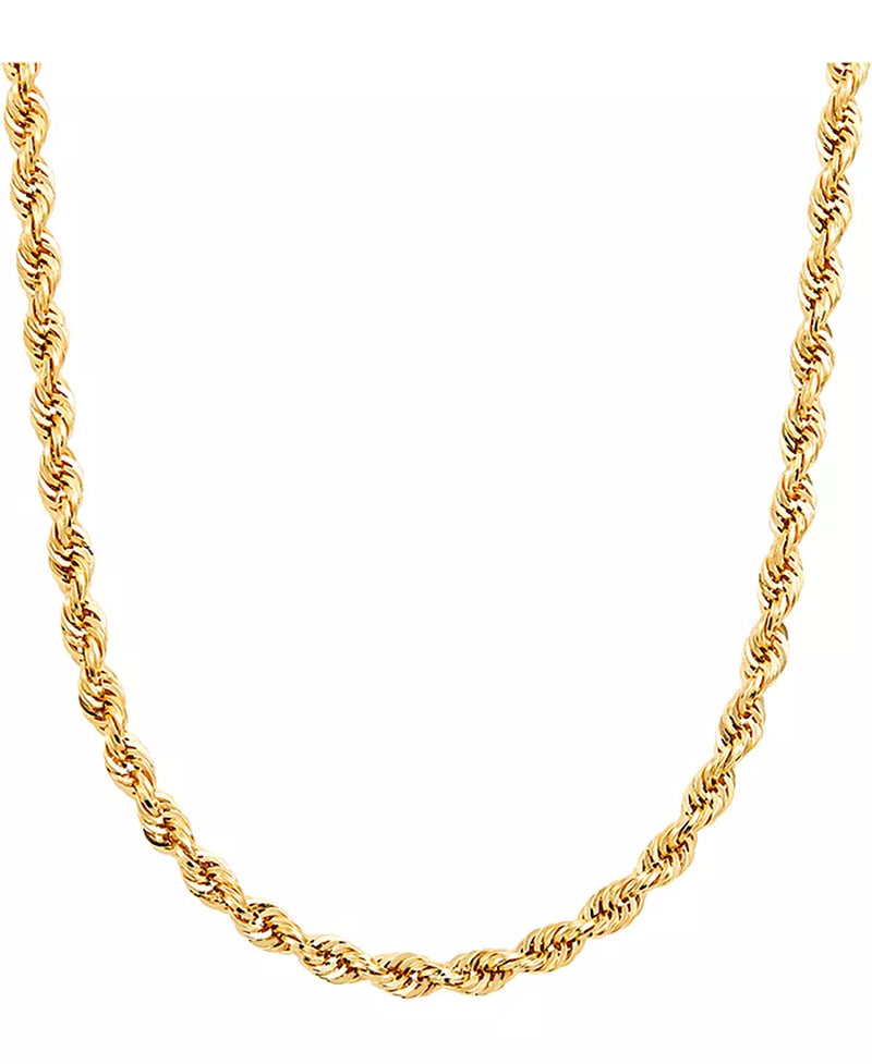 Souverel Heren Glitter Rope Ketting – 24" (4,5 mm) in 14K Goud