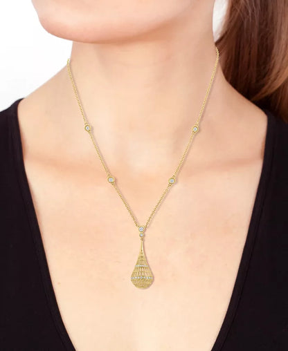 Souverel – 14k Gouden Hanger Ketting met Sprankelende Diamanten