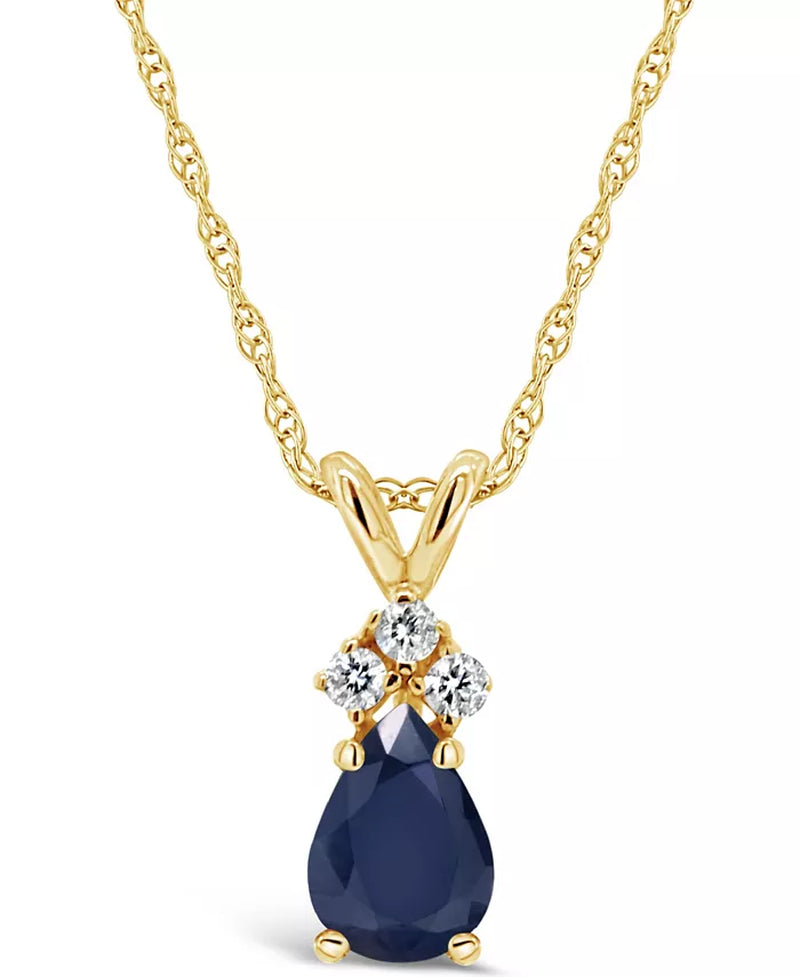Souverel - Prachtige Druppelvormige Robijn Hanger met Diamantaccenten