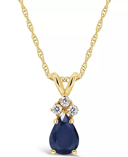 Souverel - Prachtige Druppelvormige Robijn Hanger met Diamantaccenten