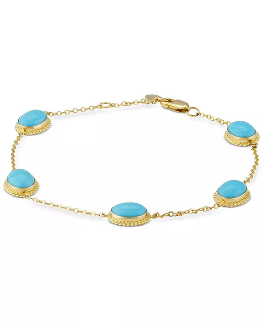Souverel – 14k Geelgouden Armband met Turkoois
