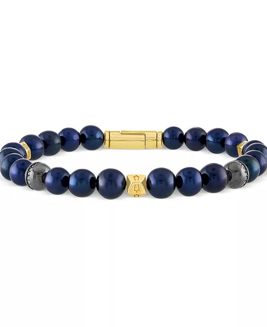 Souverel – Marine Star Armband met Navy Freshwater Parels en Diamanten