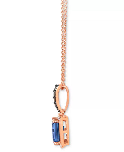 Souverel – 14k Roségouden Hanger met Tanzaniet en Diamantaccenten