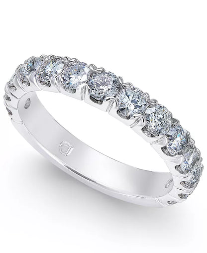 Stralende 14k Witgouden Ring met 1,5 Karaat Rondgeslepen Diamanten