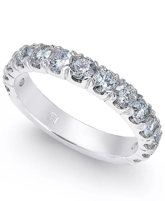 Stralende 14k Witgouden Ring met 1,5 Karaat Rondgeslepen Diamanten
