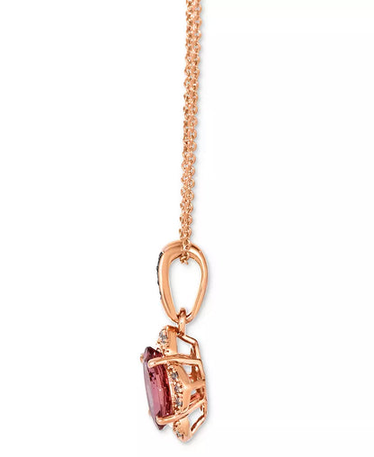 Souverel – 14k Roségouden Hangerketting met Toermalijn en Diamantaccenten