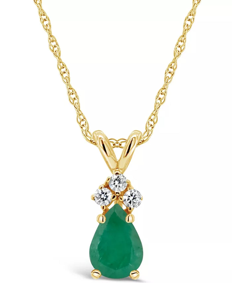 Souverel - Prachtige Druppelvormige Robijn Hanger met Diamantaccenten