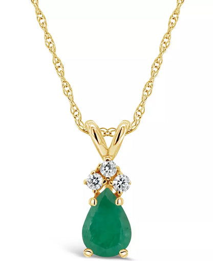 Souverel - Prachtige Druppelvormige Robijn Hanger met Diamantaccenten