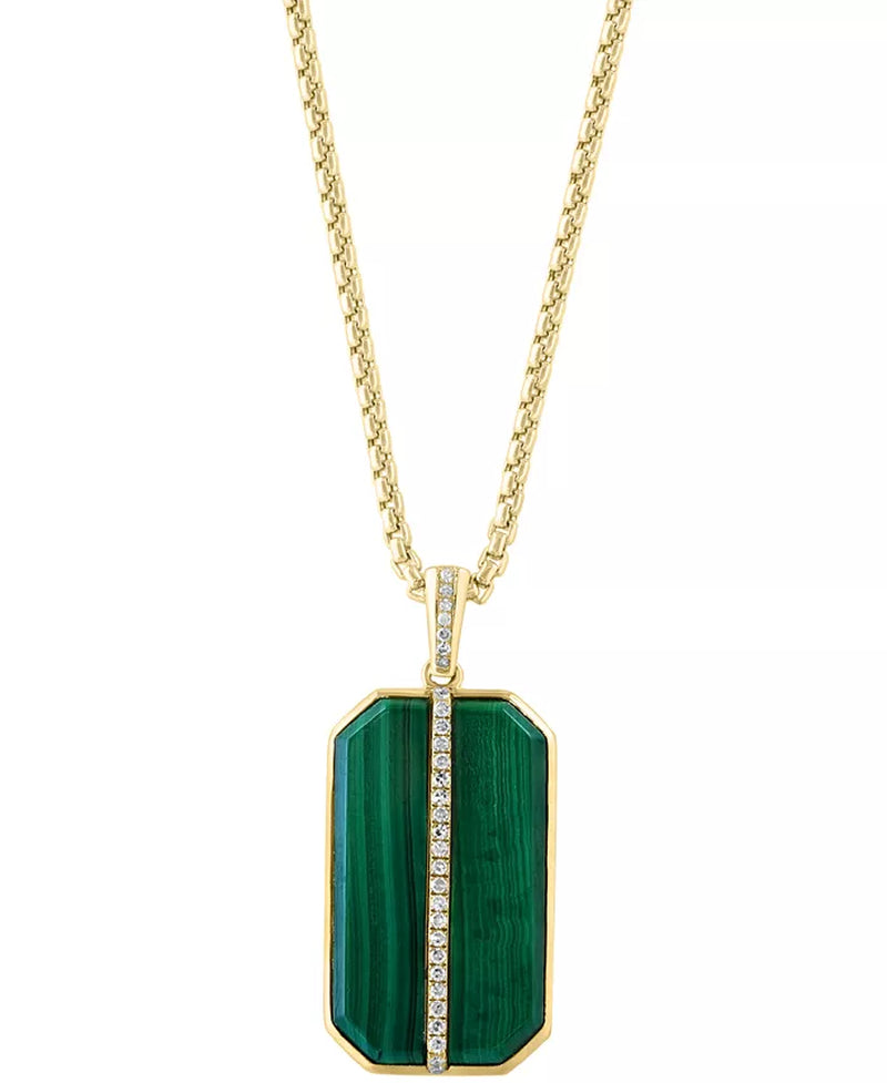 Souverel Herenhanger met Malachiet & Diamanten