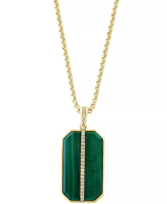 Souverel Herenhanger met Malachiet & Diamanten