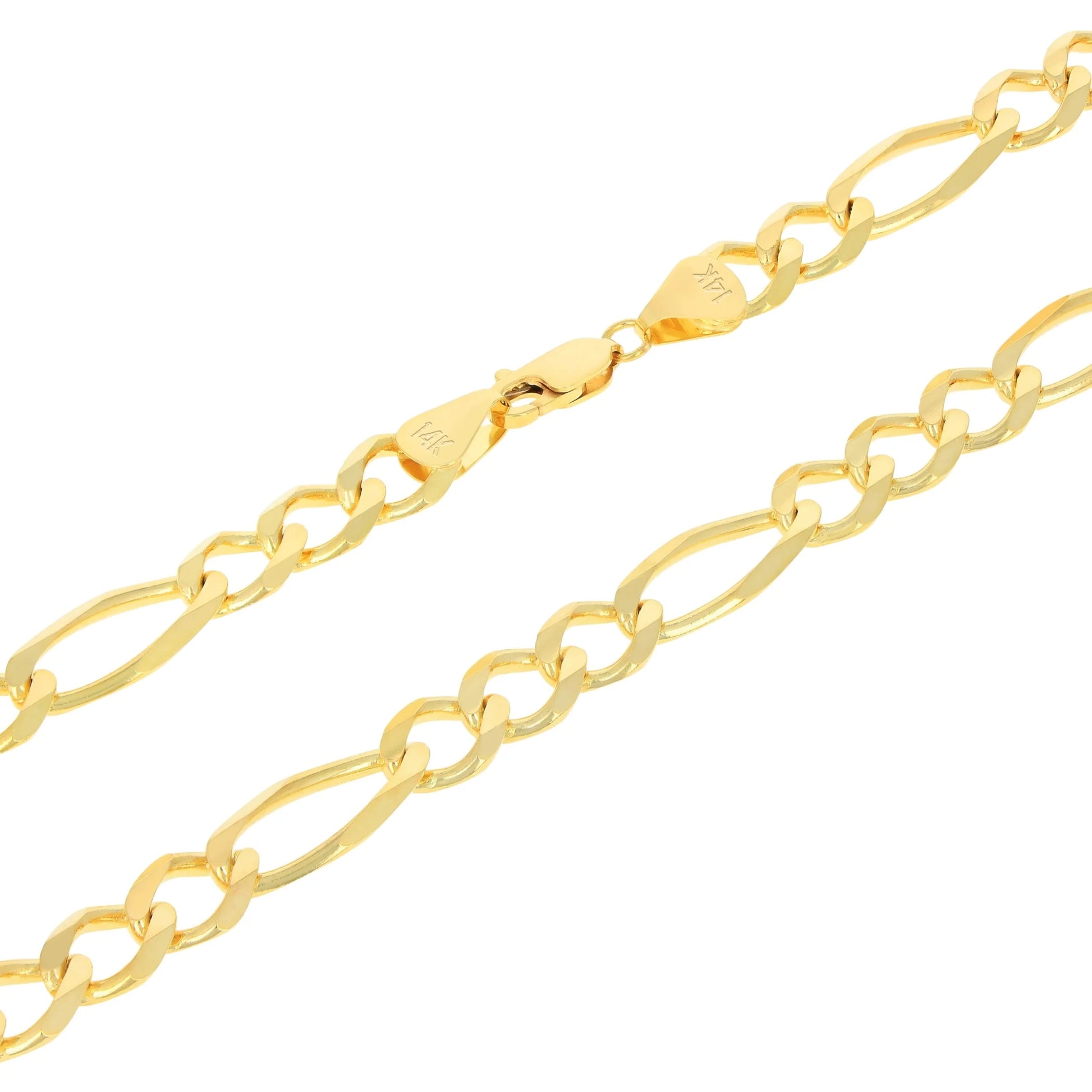 Souverel – Italiaanse Herenarmband van Massieve Figaro Schakel in Echt 14K Geelgoud